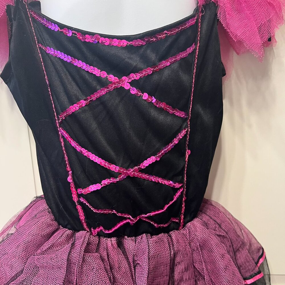 Pink & Black Kitty Cat Costume w/Detachable Tail & Kitty Ears (Size‎ Med 8-10) - Picture 5 of 11